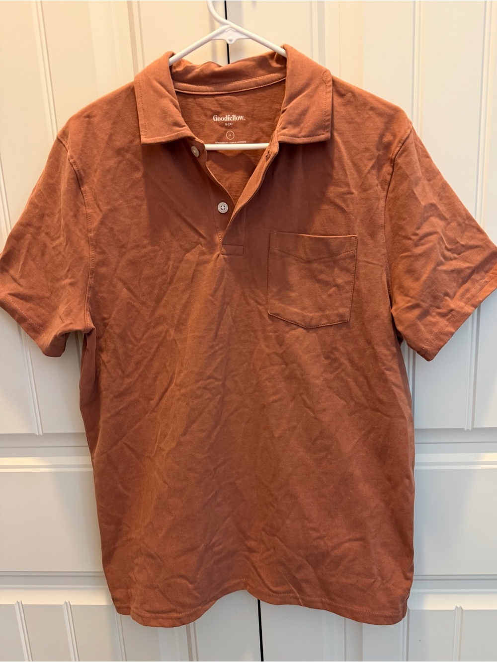Goodfellow & Co Burnt Orange Short-Sleeve Polo with Pocket